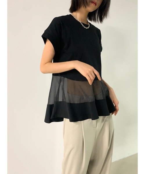 

Футболка с прозрачной баской Didot.showroom, черный