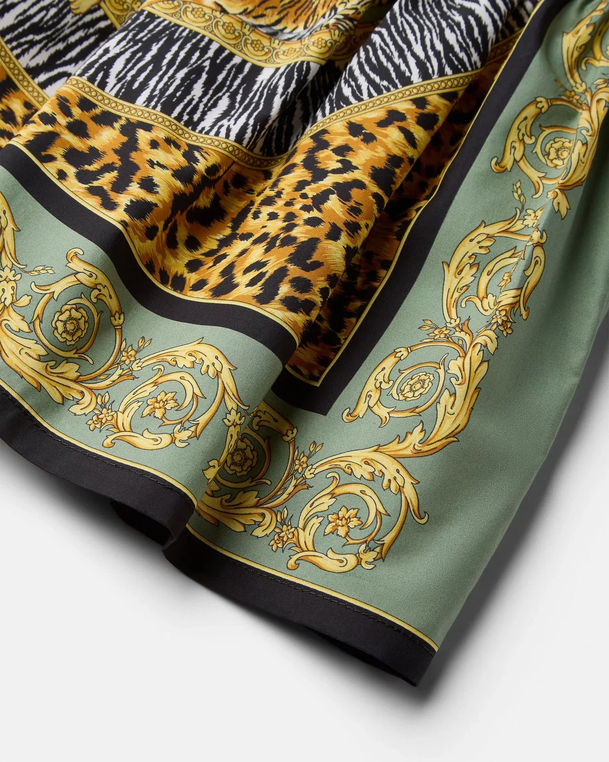 Детская юбка из хлопкового поплина с принтом VERSACE, мультиколор — фото 4
