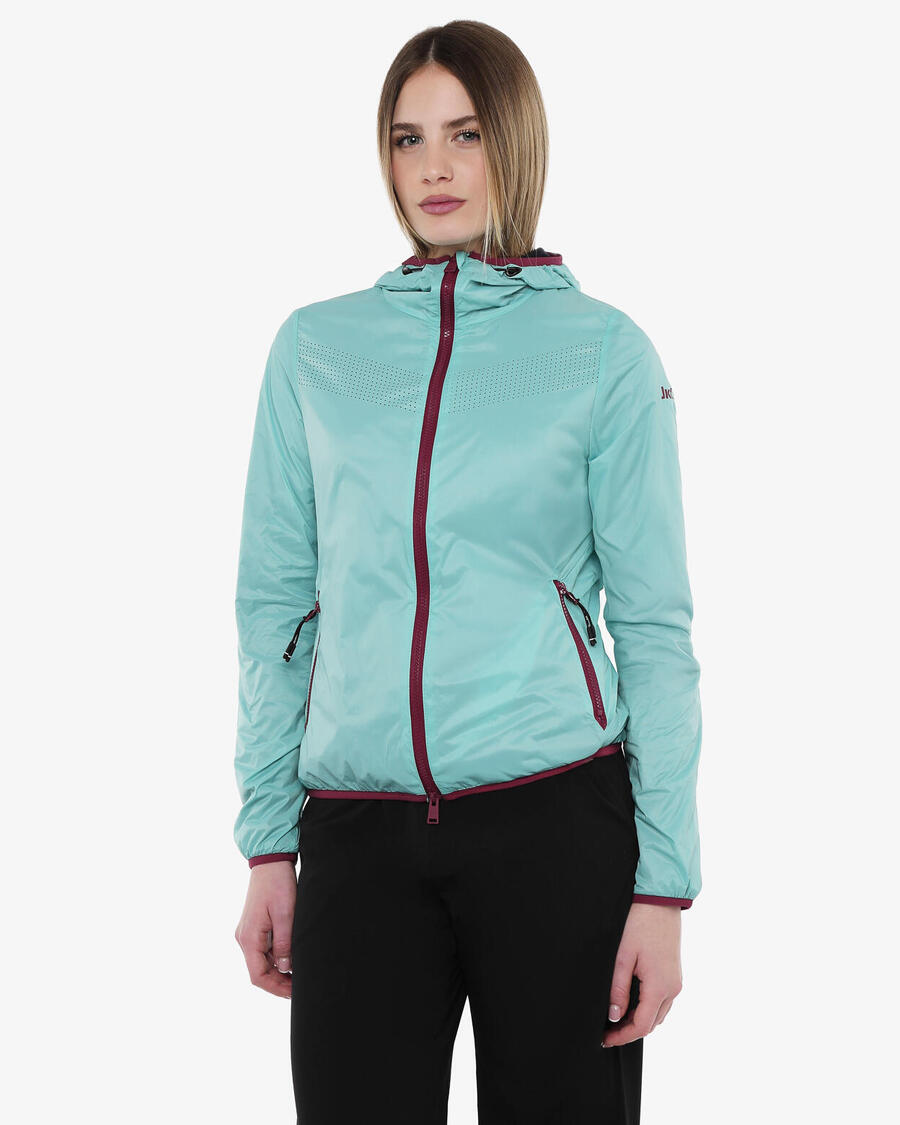 

JAKED Женская синтетическая фитнес-куртка цвета морской волны и темно-синего зеленого цвета