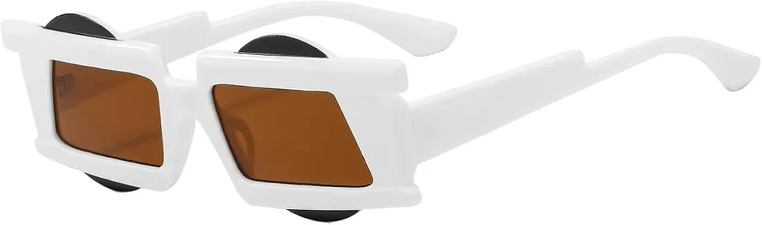 

Модные панк-солнцезащитные очки для женщин, стильные зеркальные очки для мужчин, для активного отдыха, градиентный цвет, защита от УФ-излучения UV400 TVTBBVV, C4white