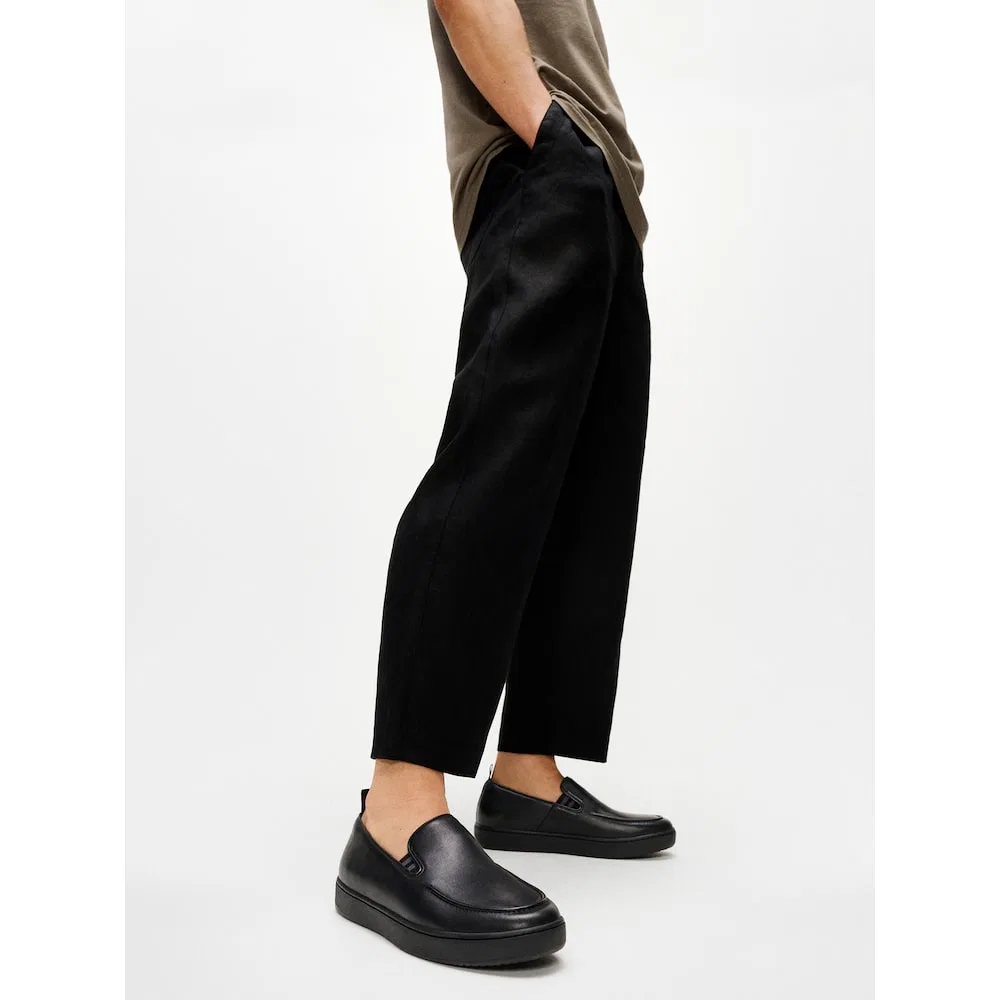 Мужские кожаные мокасины CraftQ Leather Mocc Loafer, полностью чёрные, от Fitflop — фото 2