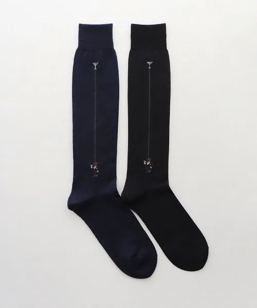Носки высокие Polo Ralph Lauren из мериносовой шерсти с медведем, пара, черные — фото 2