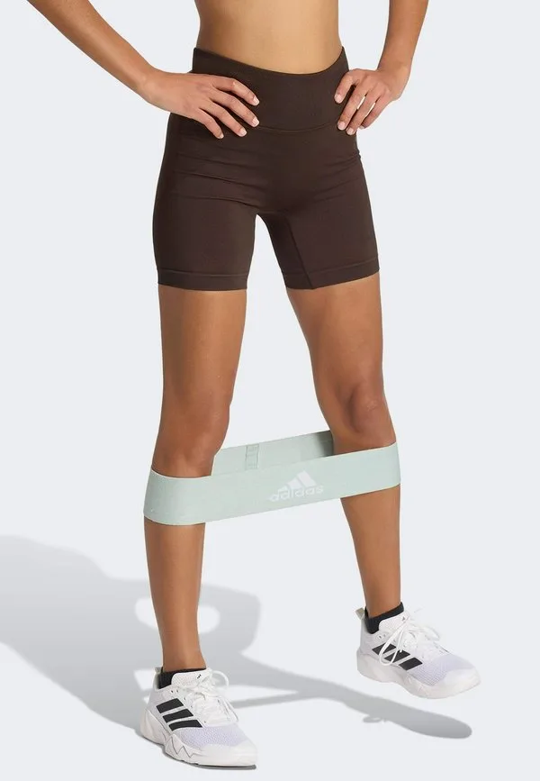 Вязаные леггинсы с эффектом сборки, необходимые для тренировок Adidas Performance, Aurora Coffee