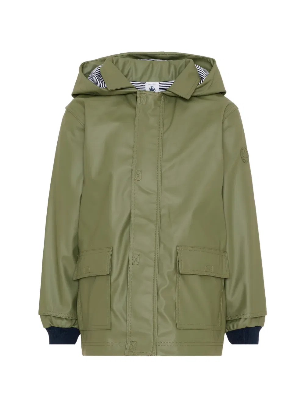 Дождевик с капюшоном Petit Bateau, зеленый