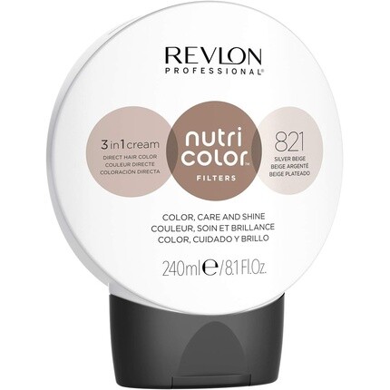 

Полуперманентный кондиционер для цвета волос Nutri Color Filters 821 серебристо-бежевый 240 мл, Revlon