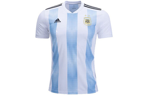 Футболка argentina home jersey 2018 blue white fan edition 'blue white' Adidas, синий — фото 2