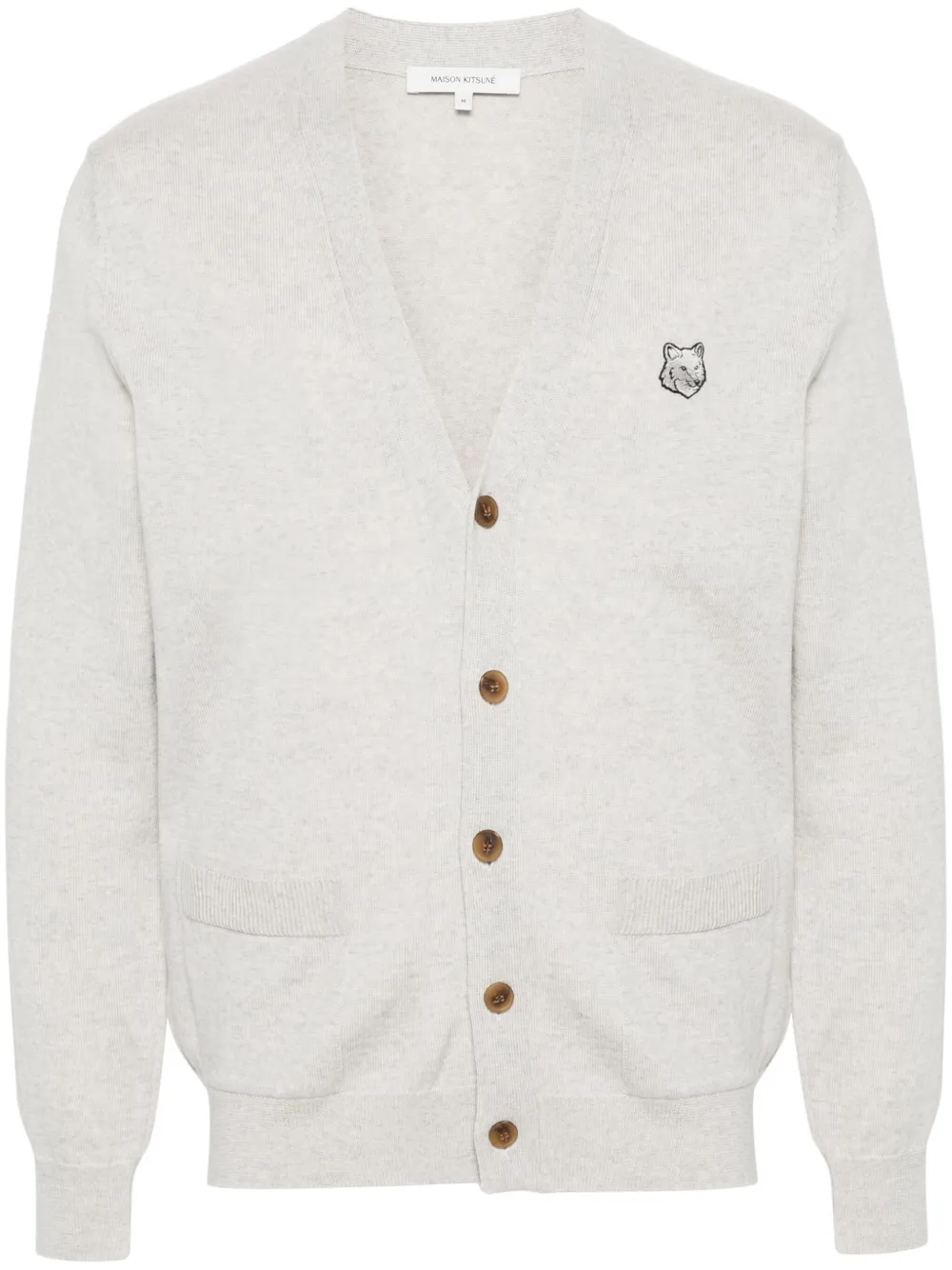 

Шерстяной кардиган Bold Fox Head Maison Kitsuné, серый
