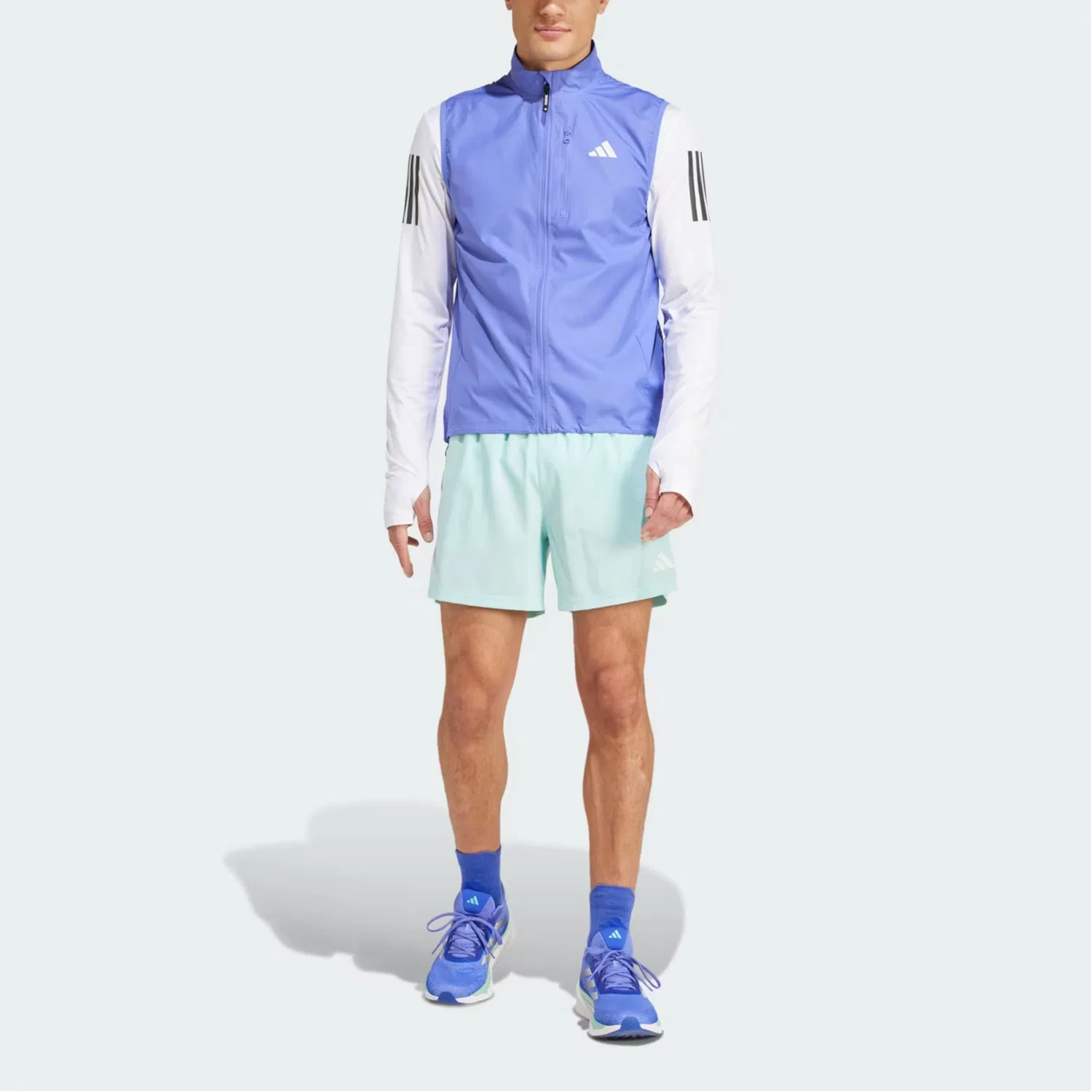 Жилет мужской на молнии Adidas фиолетовый — фото 2