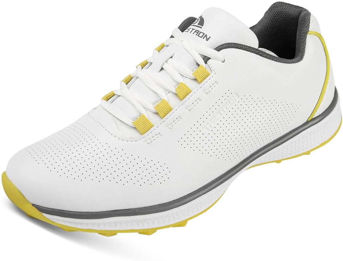 

Мужские водонепроницаемые гольф-кроссовки, легкие для ходьбы, спортивные кеды без шипов, повседневные фитнес-тренеры Omcam, желтый