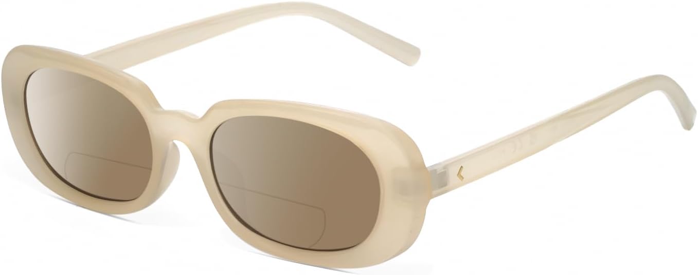 

Солнцезащитные очки для чтения Calabria K+K VANESSA овальной формы с поляризованными линзами и бифокальной оправой, модные дизайнерские очки для чтения с бифокальными линзами, Milky Beige Crystal/Amber Brown Lens