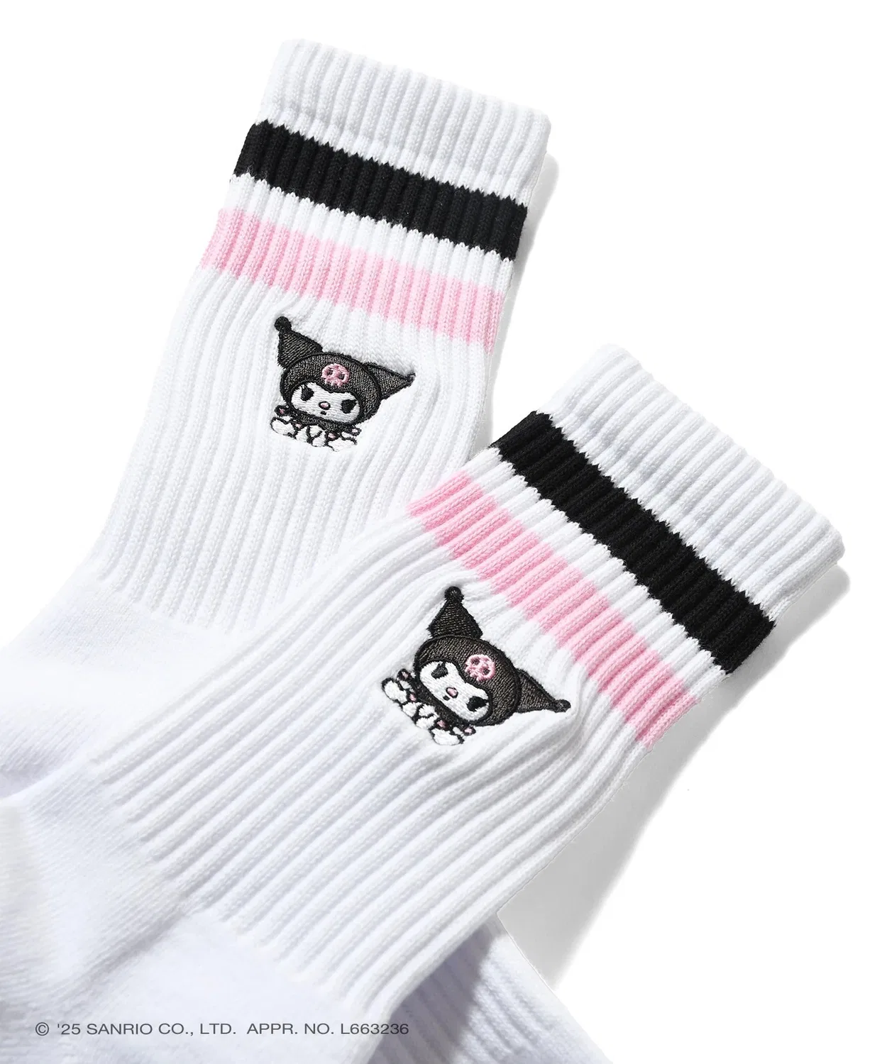 Коллаборация Sanrio Characters × HOMEGAME, носки Kuromi, белый — фото 2