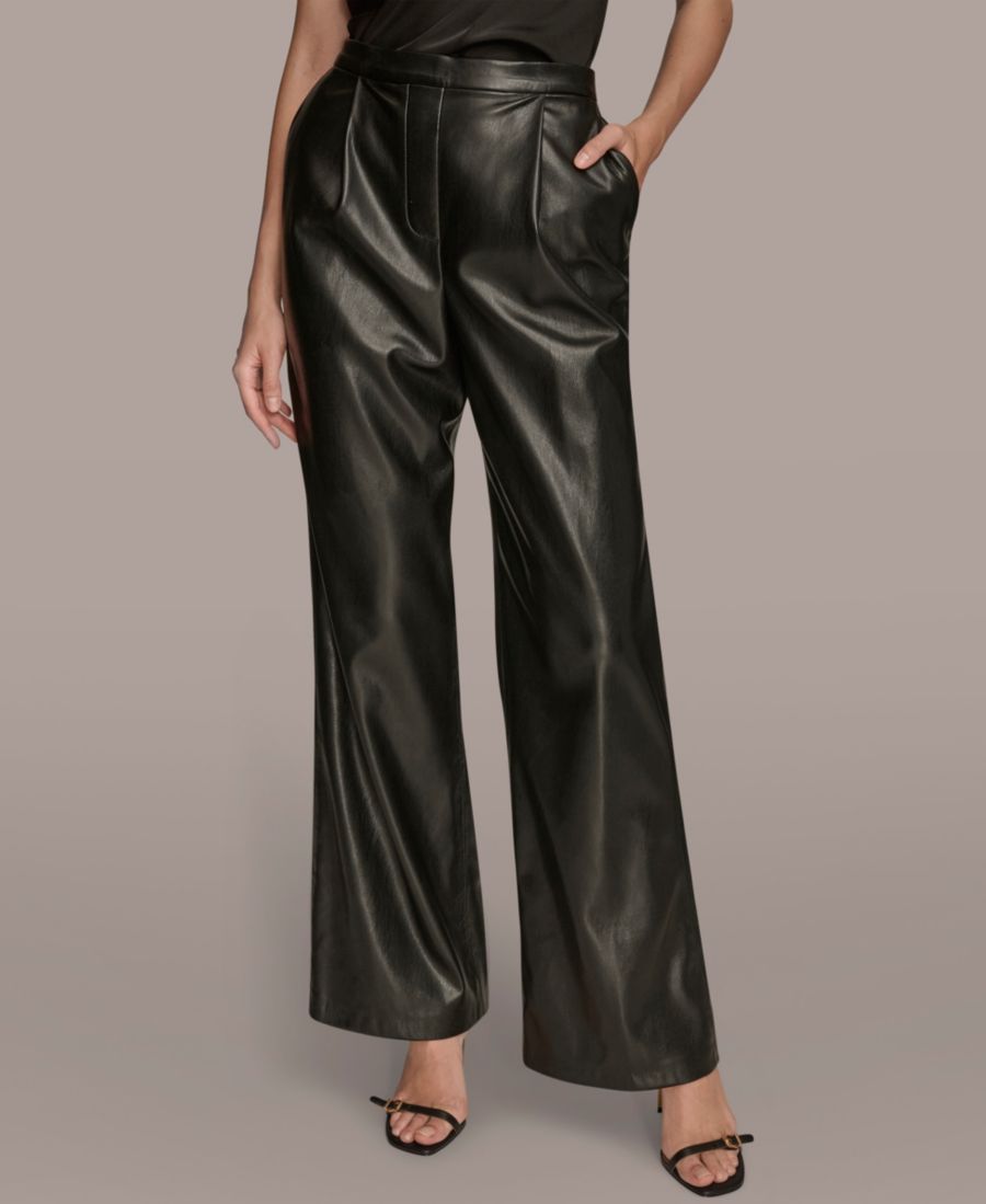 

Женские брюки с широкими штанинами на резинке Donna Karan New York, Black