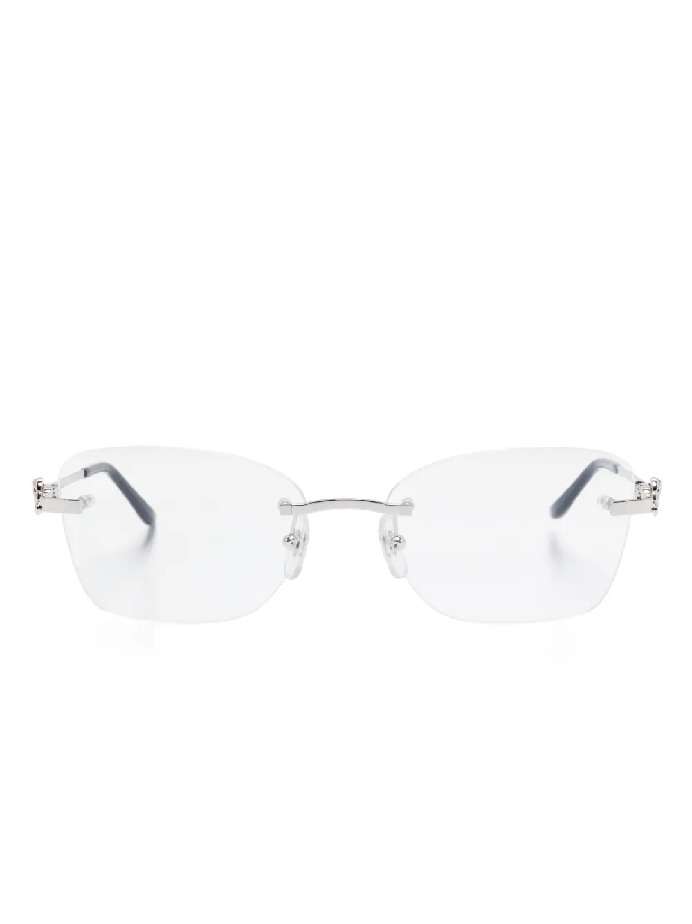 

Очки в прямоугольной оправе Cartier Eyewear, серебяный