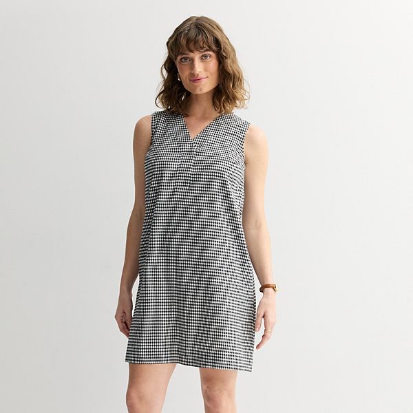 

Повседневное платье-сарафан с V-образным вырезом Petite Sonoma Goods For Life, Black White Gingham