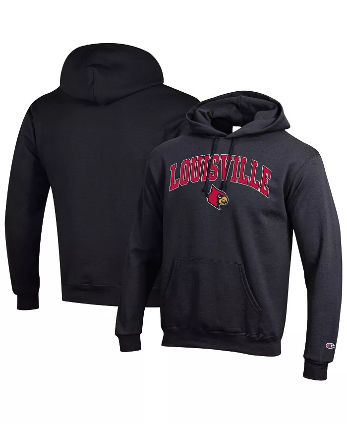 

Мужская черная толстовка с капюшоном Louisville Cardinals с арочным логотипом Champion