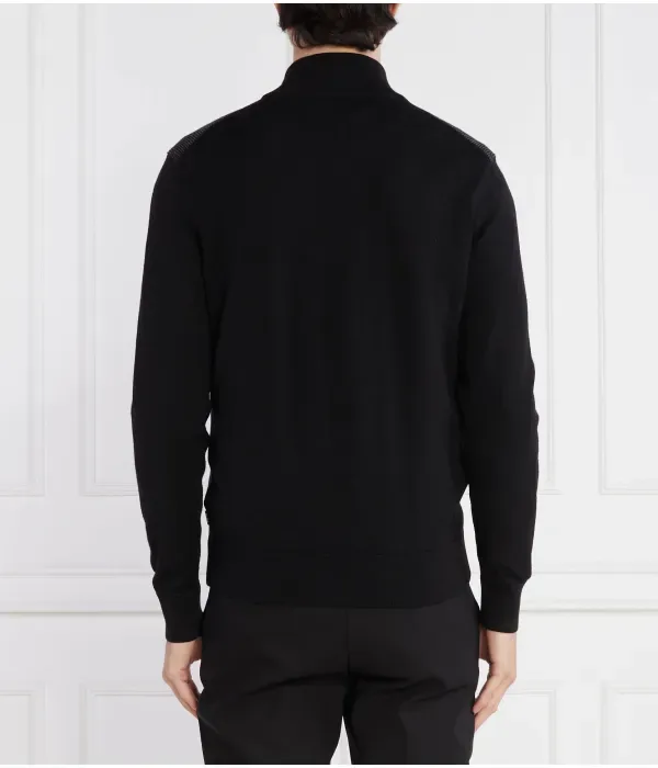 Шерстяной свитер Ofiato regular fit Boss, черный — фото 4