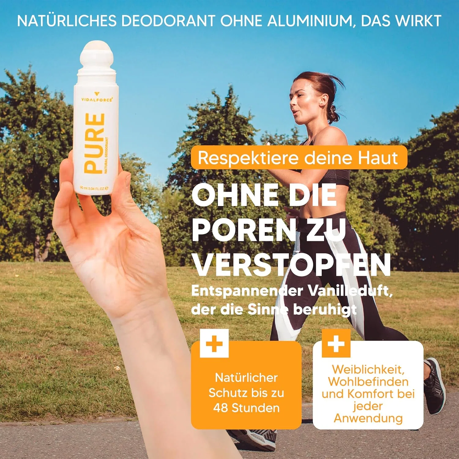 Натуральный женский дезодорант Pure Natural без алюминия с ароматом ванили Vidalforce — фото 2