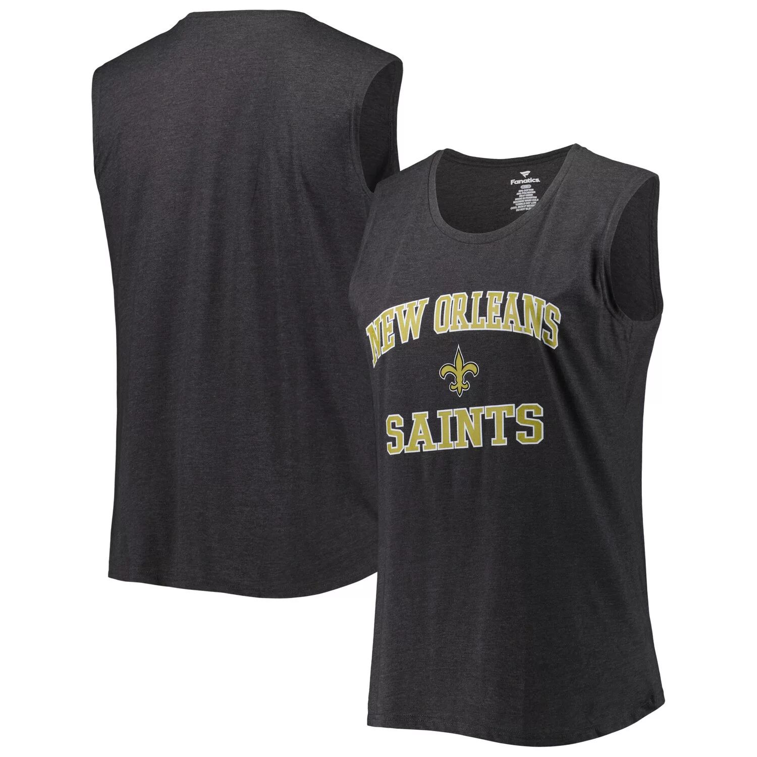 

Женская майка Fanatics с логотипом Heather Charcoal New Orleans Saints, большие размеры Fanatics