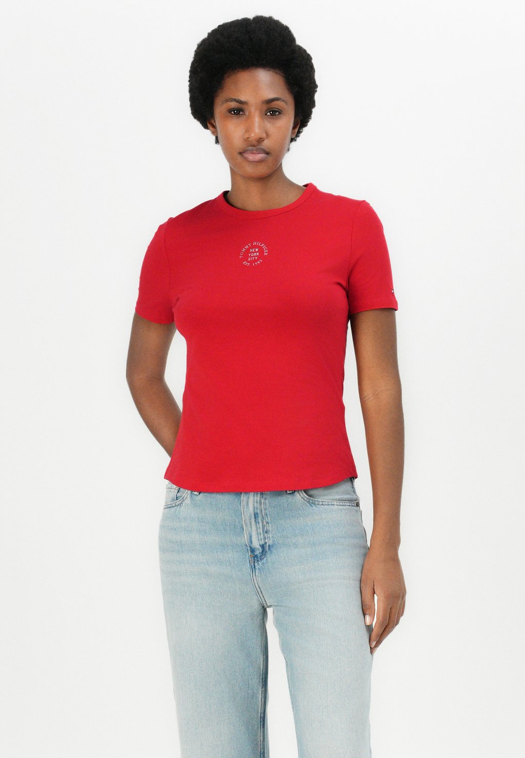 Футболка с принтом STAMP LOGO SLIM TEE Tommy Hilfiger, красный — фото 4