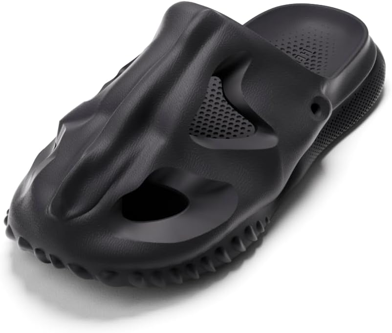Сандалии Hello Slippers T-Rex Fossil, сандалии с динозаврами, супермягкие, экологичные, из материала EVA, обувь Cloud для женщин и мужчин, для дома и улицы, черный — фото 2