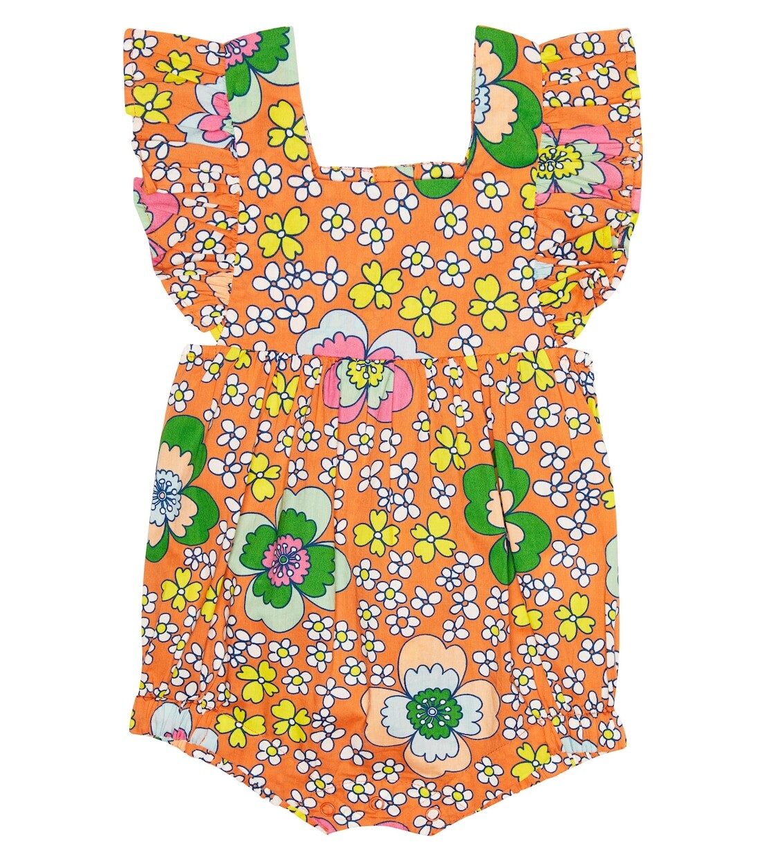 

Детский хлопковый комбинезон с цветочным принтом Stella Mccartney Kids, мультиколор