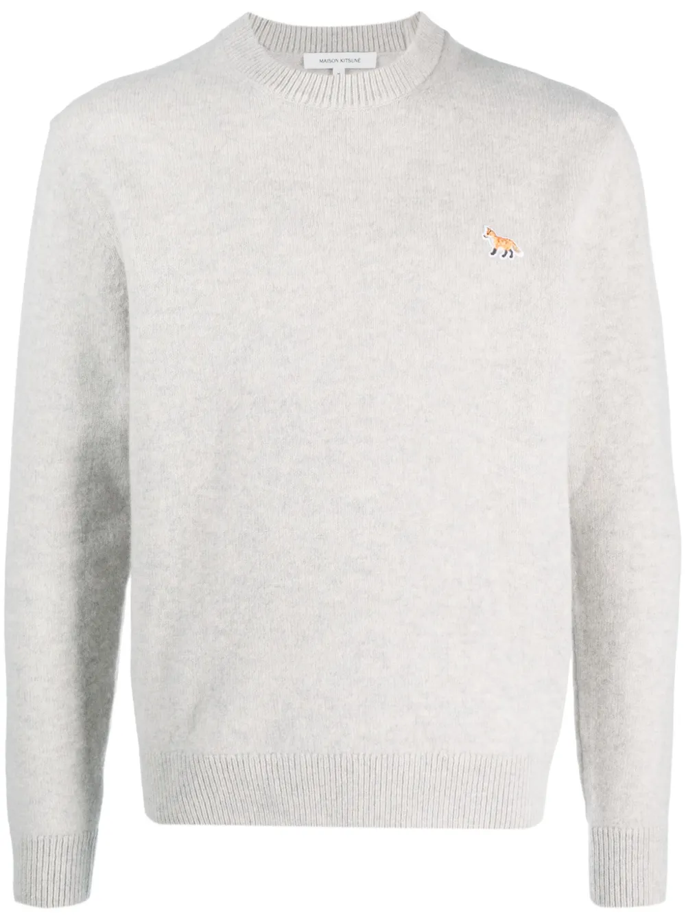 

Шерстяной джемпер с нашивкой Fox Maison Kitsuné, серый