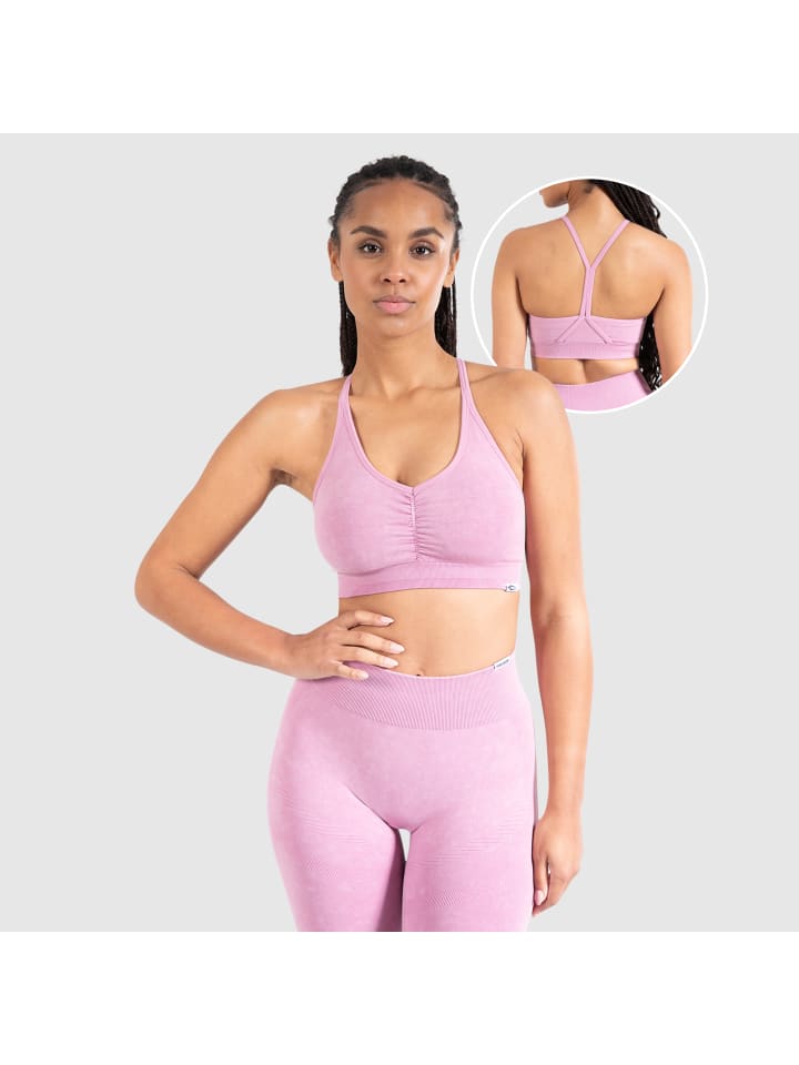 

SMILODOX Спортивный бюстгальтер Batik Acid Scrunch, розовый