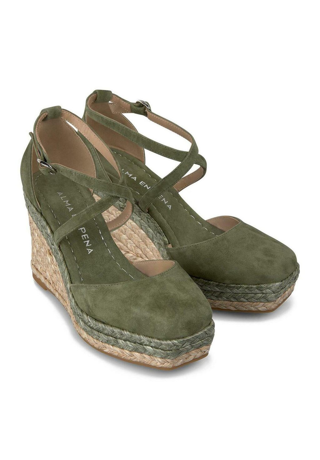 Туфли на платформе PUNTERA Y CIERRE CON HEBILLA - Wedges Alma en Pena, цвет Verde Oscuro Jaspeado — фото 3