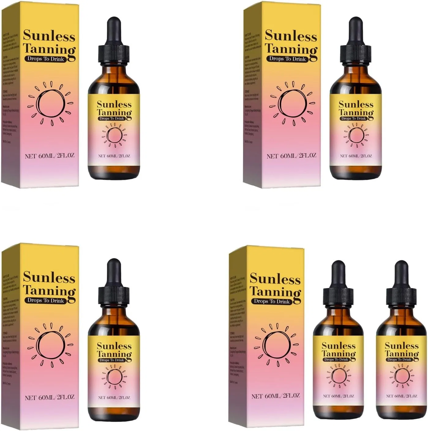 Капли для загара для приема внутрь, 5 шт. Generic, Tanning Drops For Drinking