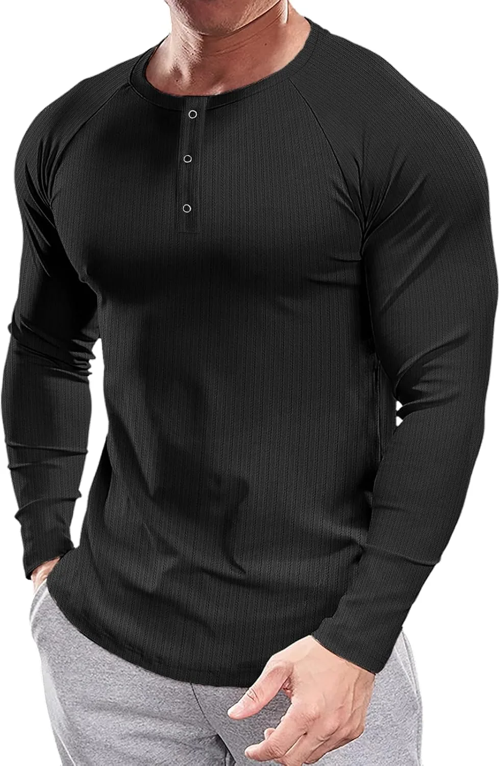 

Футболка Muscle Cmdr мужская Stretch Henley Slim Fit