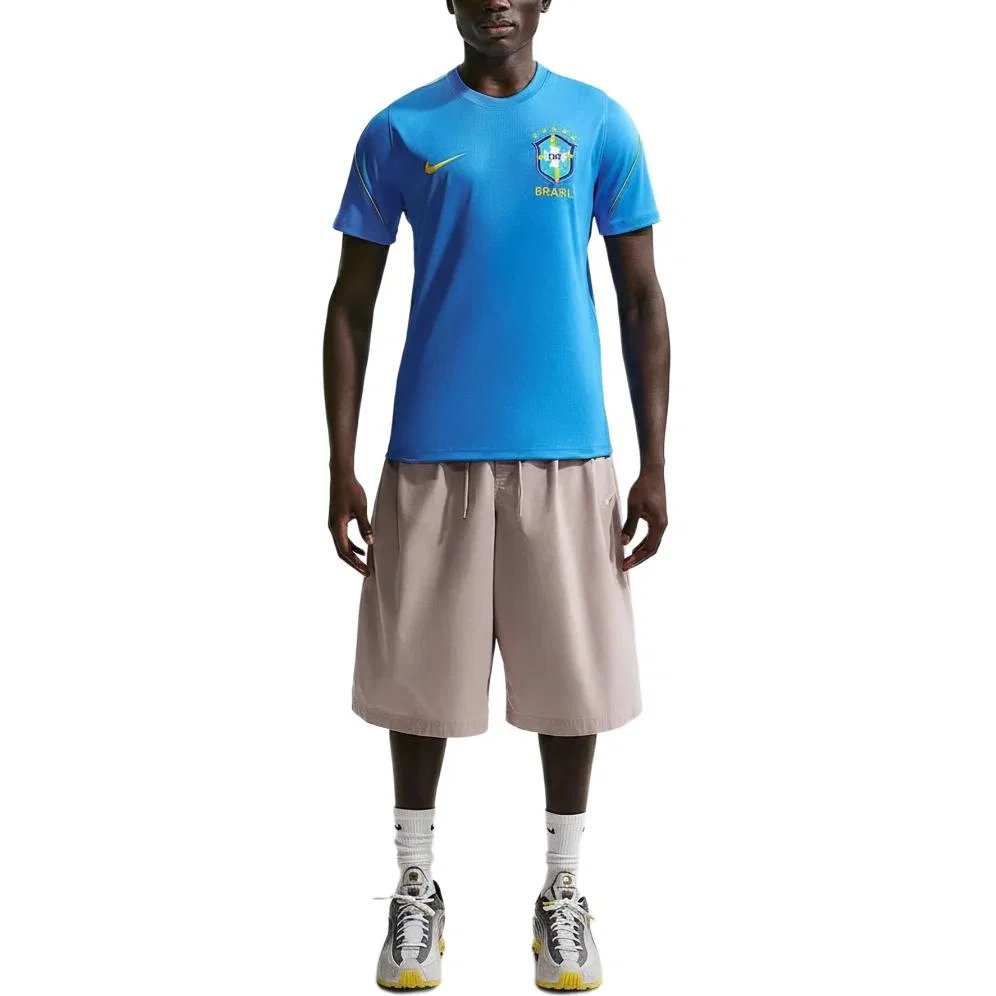 Футбольная футболка Brazil Strike Men's Soccer Dri-FIT с коротким рукавом Nike, Light Mint Green/Chinese Gold — фото 3