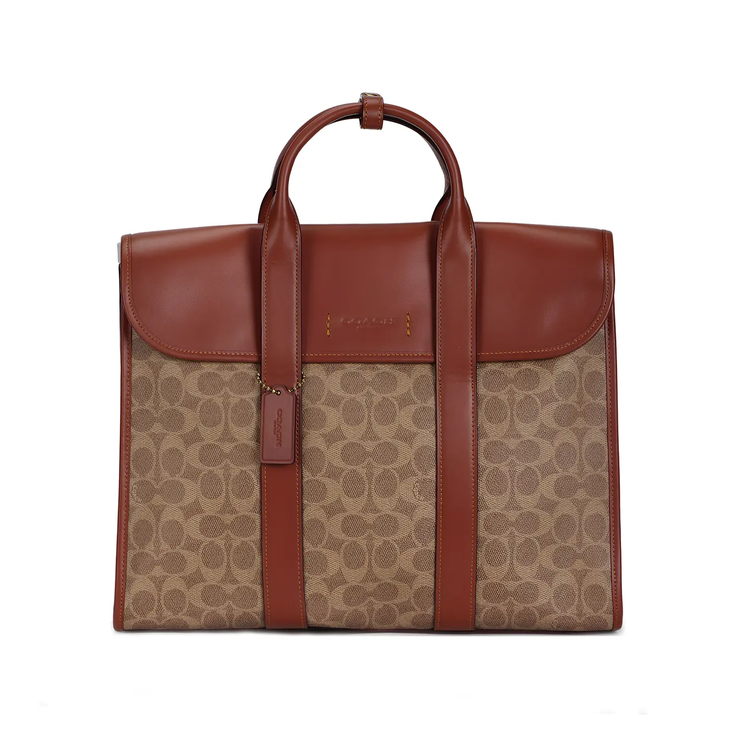 

COACH Готэм кожаный портфель через плечо кроссбоди большая мужская сумка коричневая ржавая