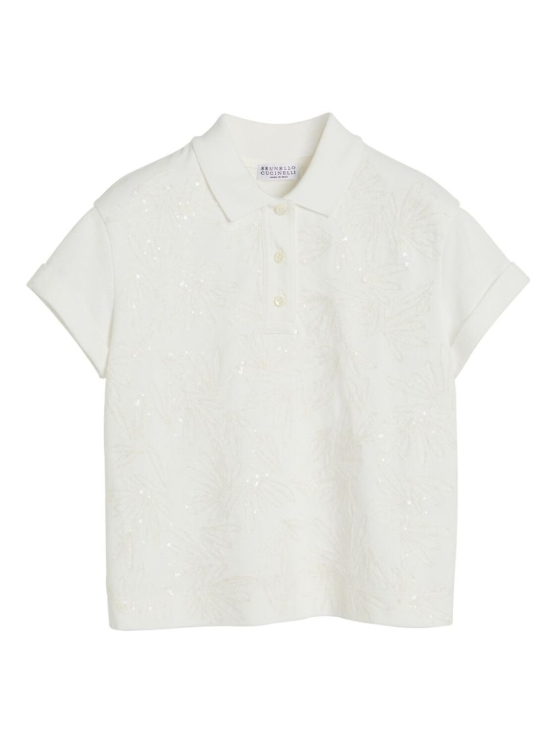 

Brunello Cucinelli Kids рубашка поло с вышитым дизайном, белый