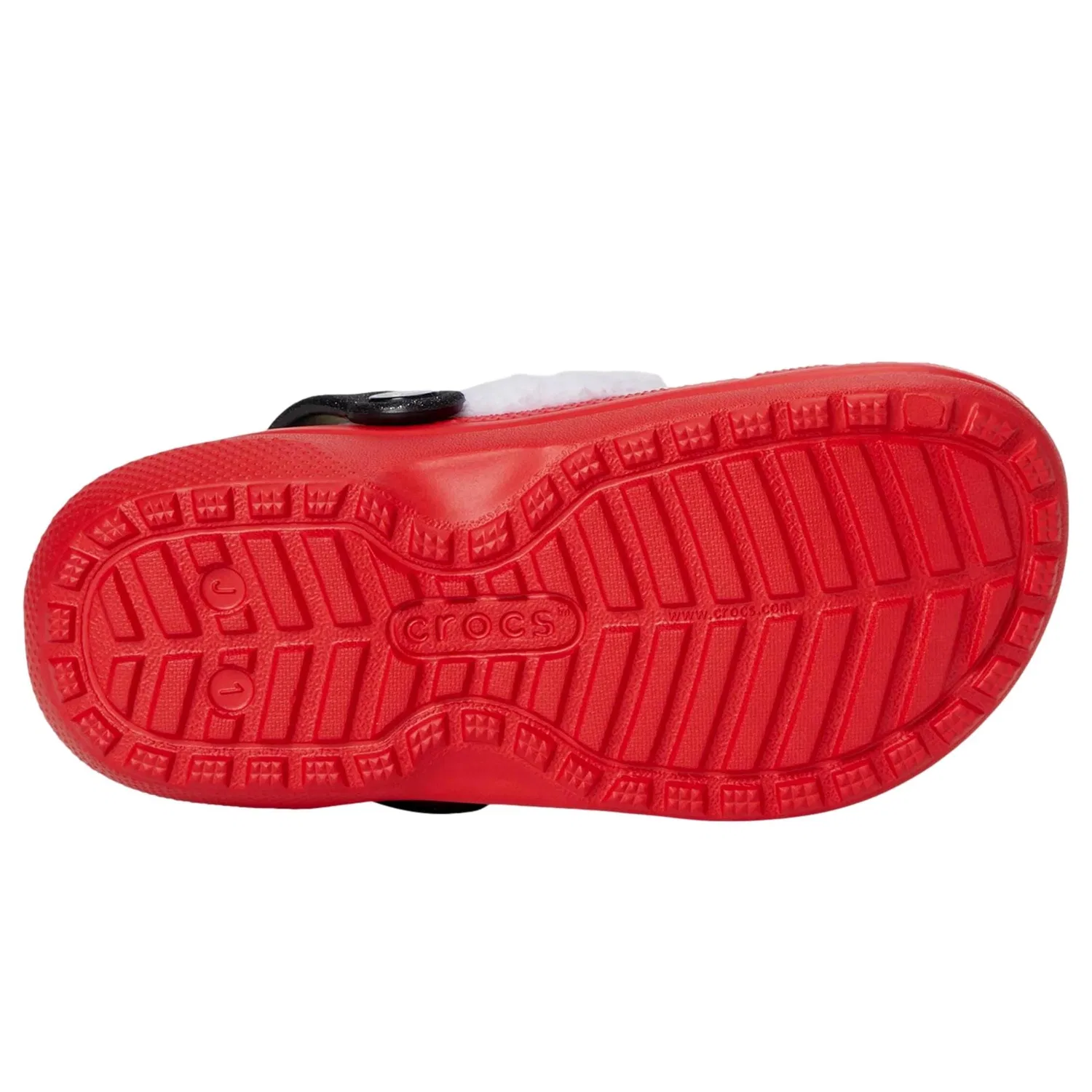 Детские сабо Crocs с подкладкой "Санта", красно-белые — фото 4