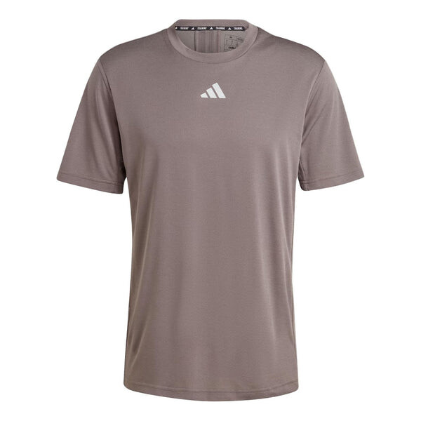 

Футболка hiit workout 3 stripes футболка азиатские размеры Adidas, коричневый