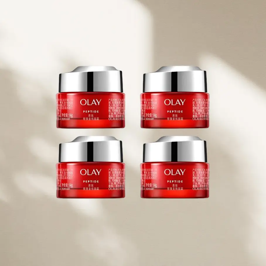 Olay Набор пробников Facial Gold Pure для увлажнения, разглаживания морщин и антивозрастного ухода, дорожный комплект 14г*4 — фото 3