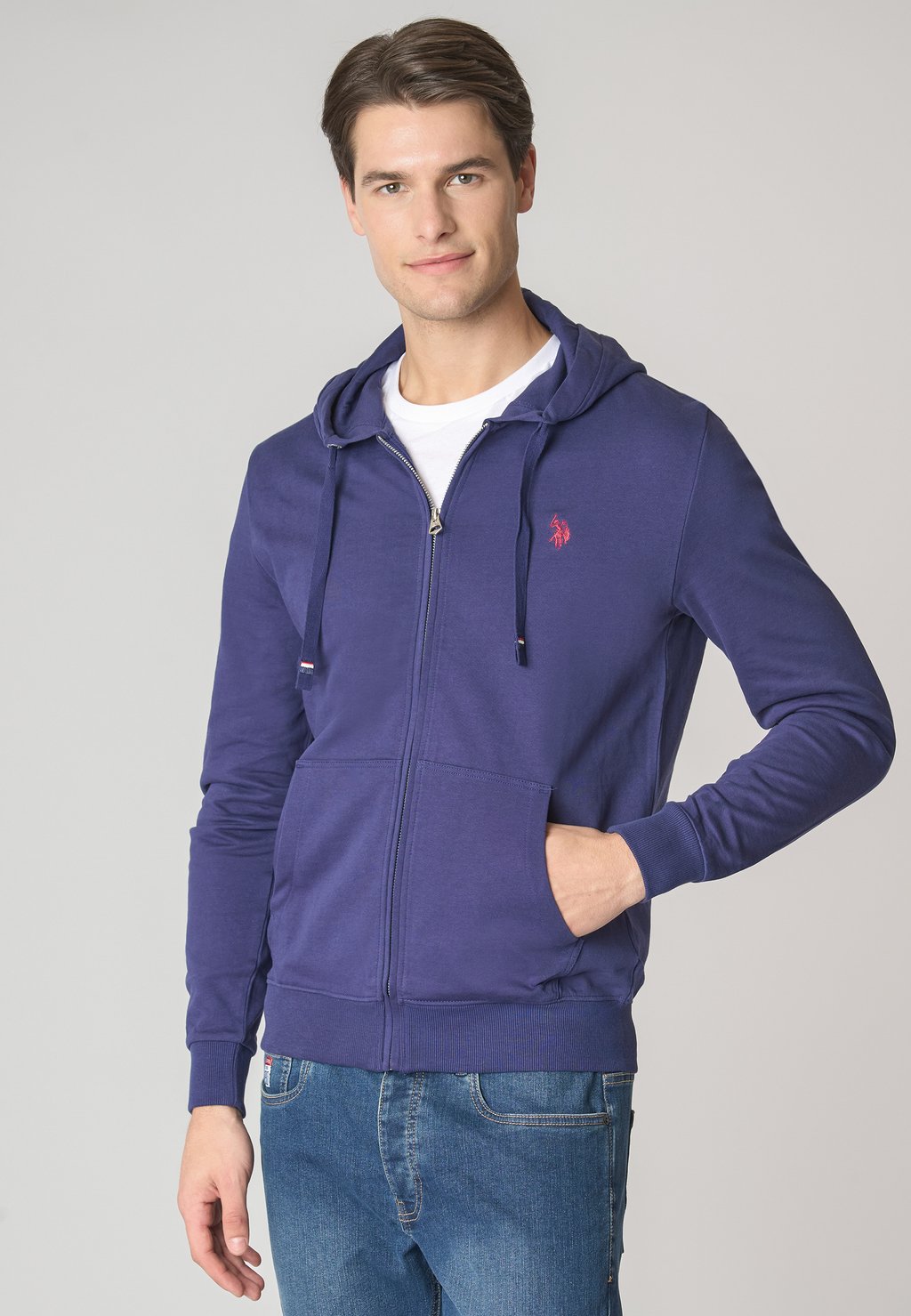 

Толстовка на молнии CON CAPPUCCIO U.S. Polo Assn., синий