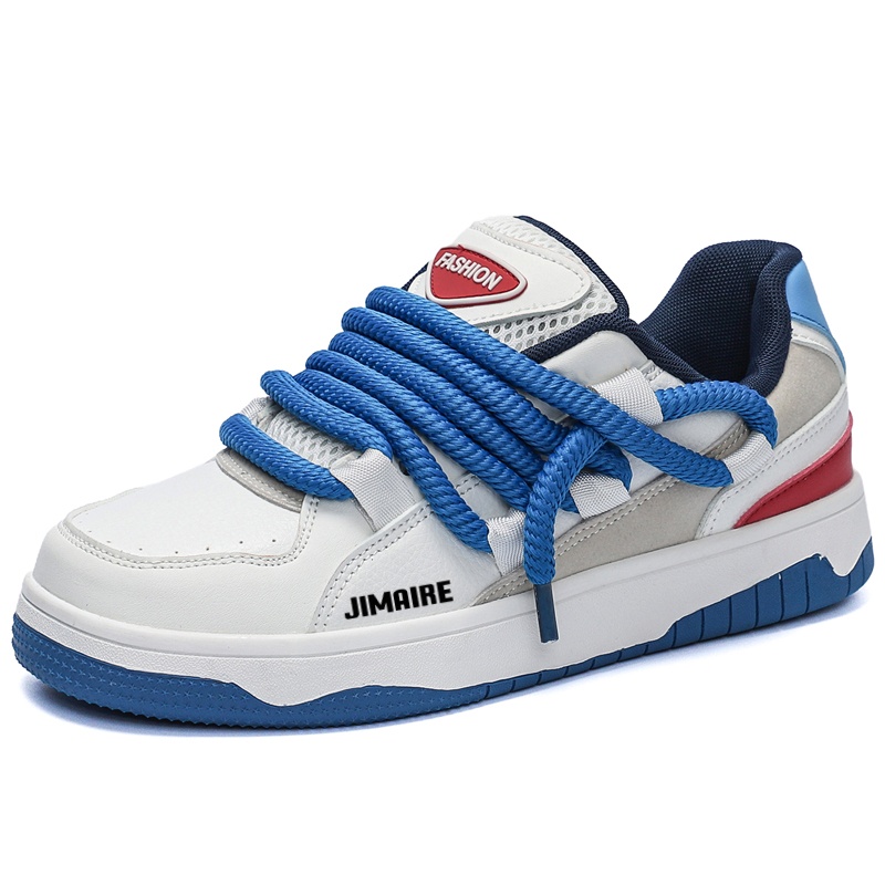

King Jinmai Низкие скейтерские кроссовки мужские бело-синие, цвет White Blue