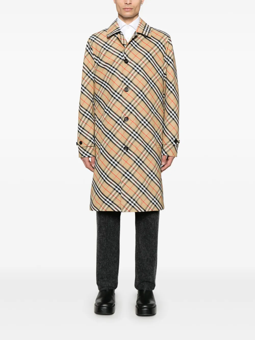 Пальто BURBERRY Vintage Check, нейтральное — фото 2