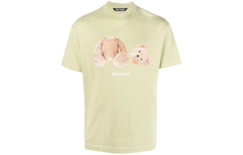 Футболка Pa Bear Classic PALM ANGELS, Желто-зеленая — фото 2