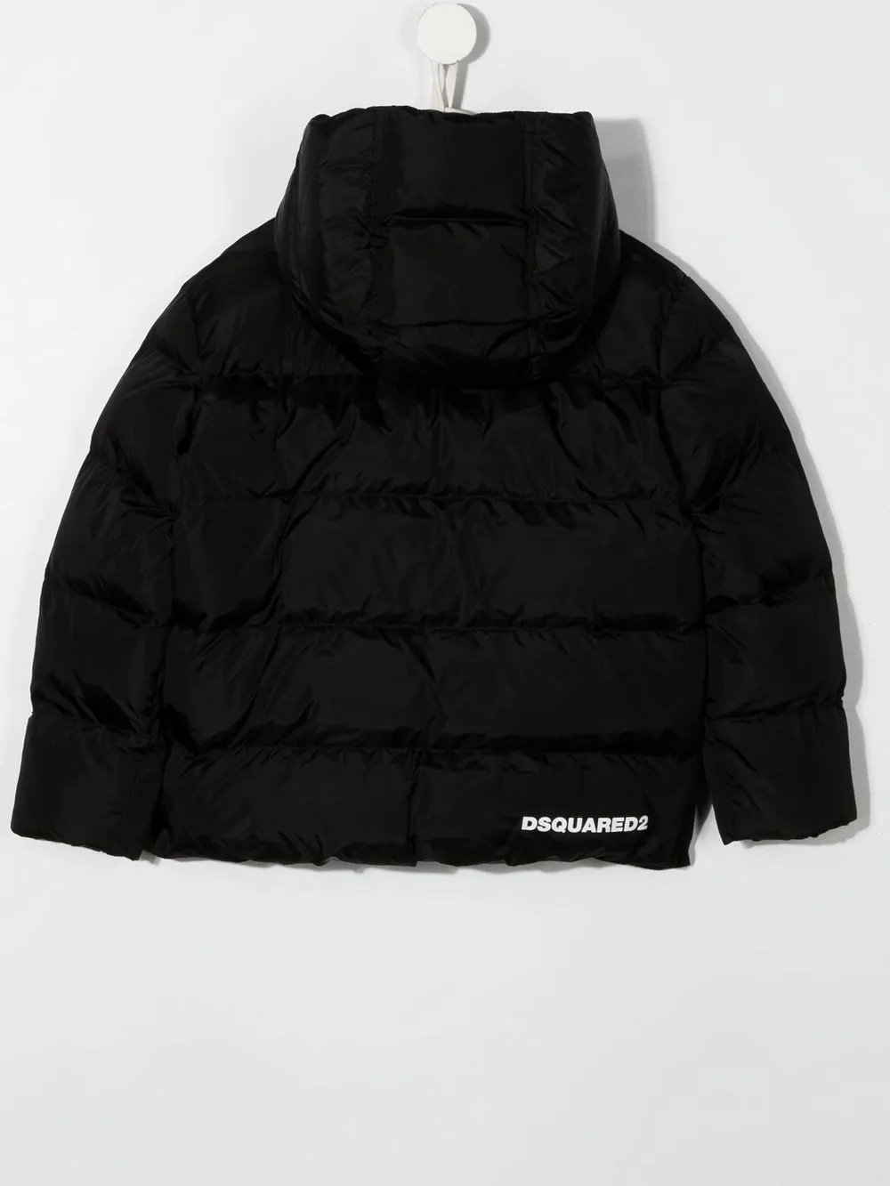 Пуховик на молнии с логотипом DSQUARED2 KIDS, черный — фото 2