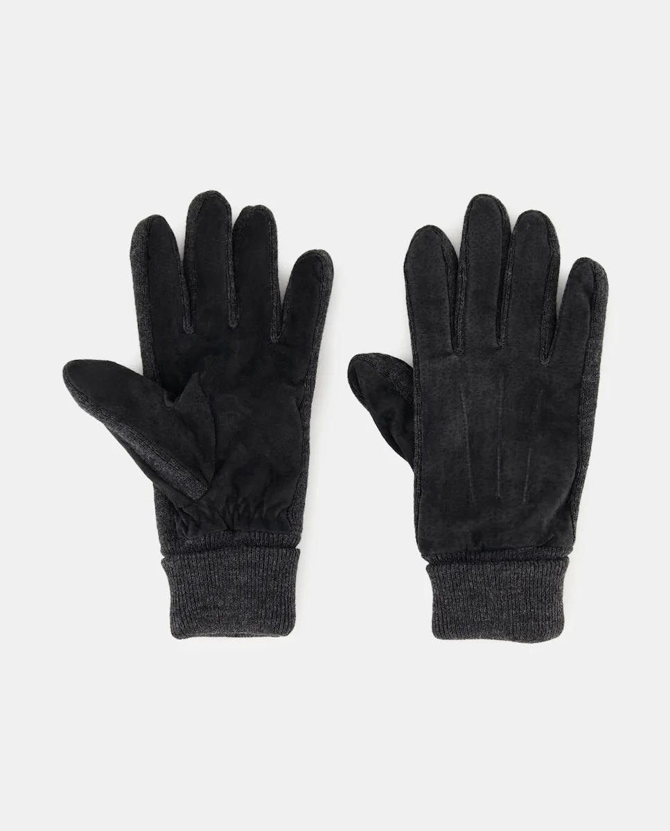 

перчатки из замши и трикотажа Dustin, темно-серый