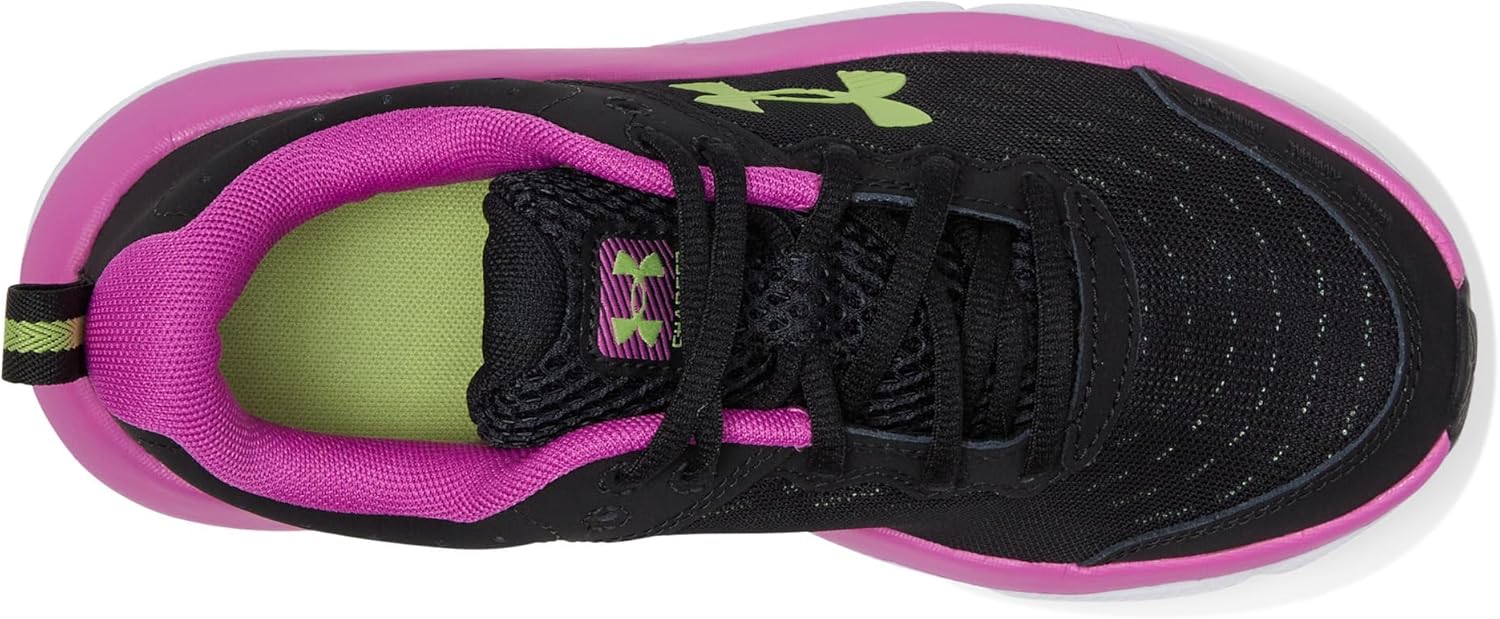 Кроссовки для мальчиков Under Armour Assert 10 для младших школьников, черный/зеленый/малиновый — фото 2