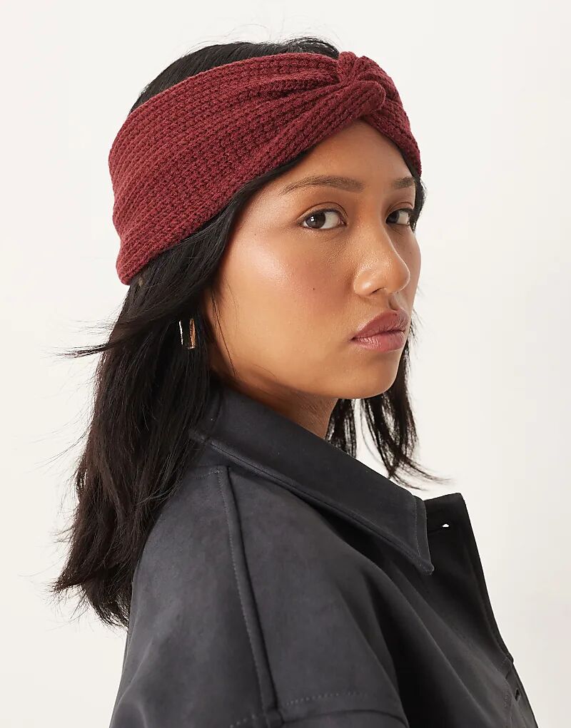 

Текстурированная трикотажная повязка на голову ASOS DESIGN бордового цвета