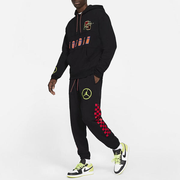 Толстовка Air Jordan Logo Print Basketball Hoodies 'Black', черный — фото 2