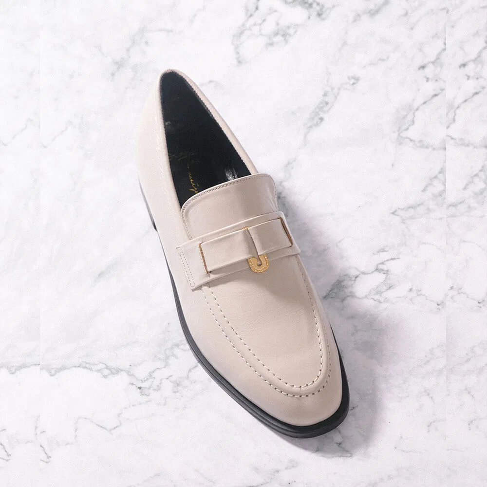 Мужские кремовые лоферы Blanc Toe из воловьей кожи
