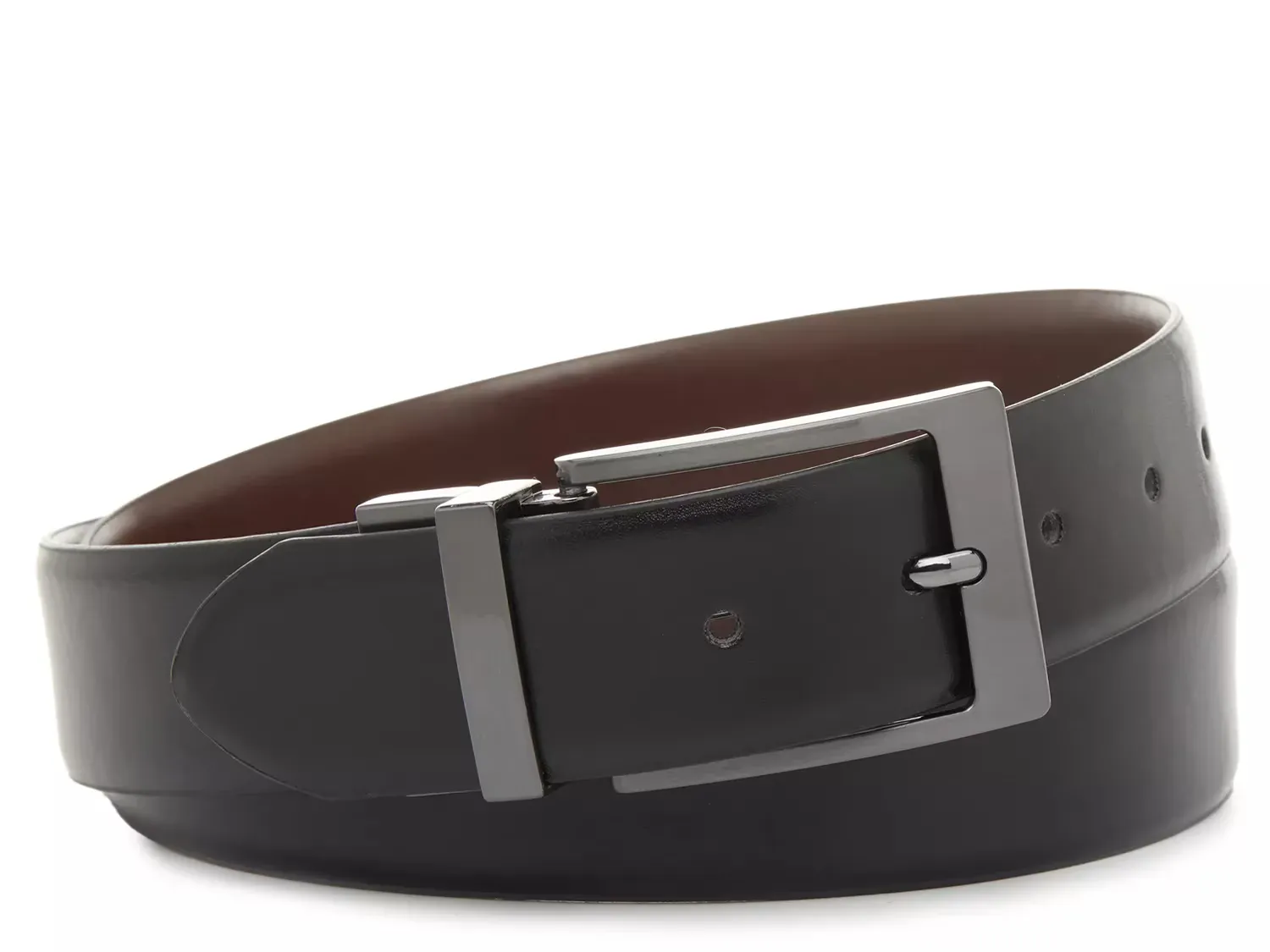 

Классический реверсивный ремень (Burnished) Steve Madden, Black/Dark Brown