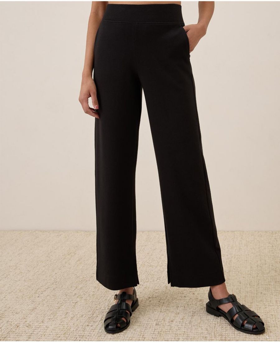 

Женские брюки из органического хлопка с широкими штанинами, длина внутреннего шва 26 дюймов Pact, Black