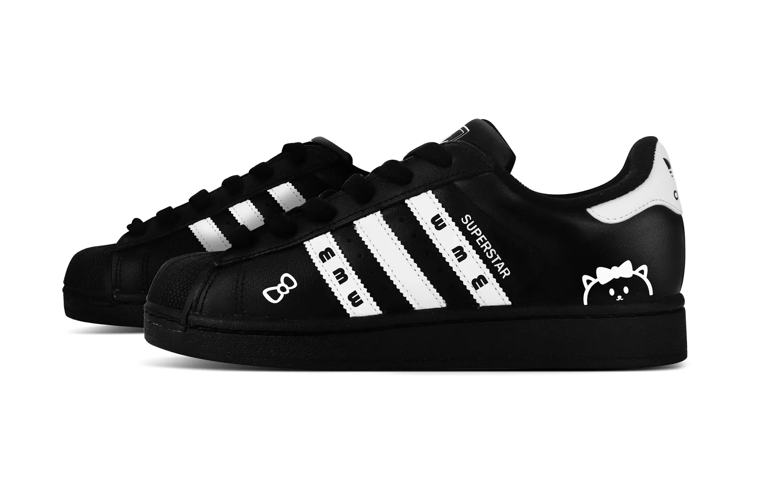 Adidas Originals Superstar 2 Pouting Bear низкие кроссовки для скейтбординга черно-белые для подростков — фото 4
