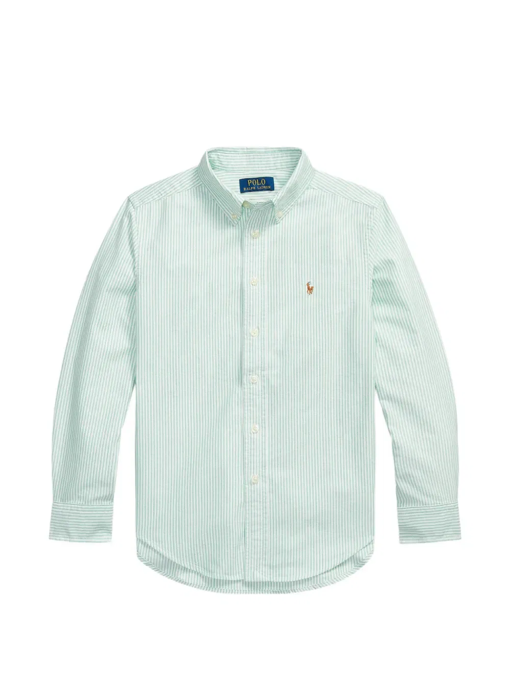 Рубашка в полоску с вышивкой Polo Ralph Lauren Kids, белый